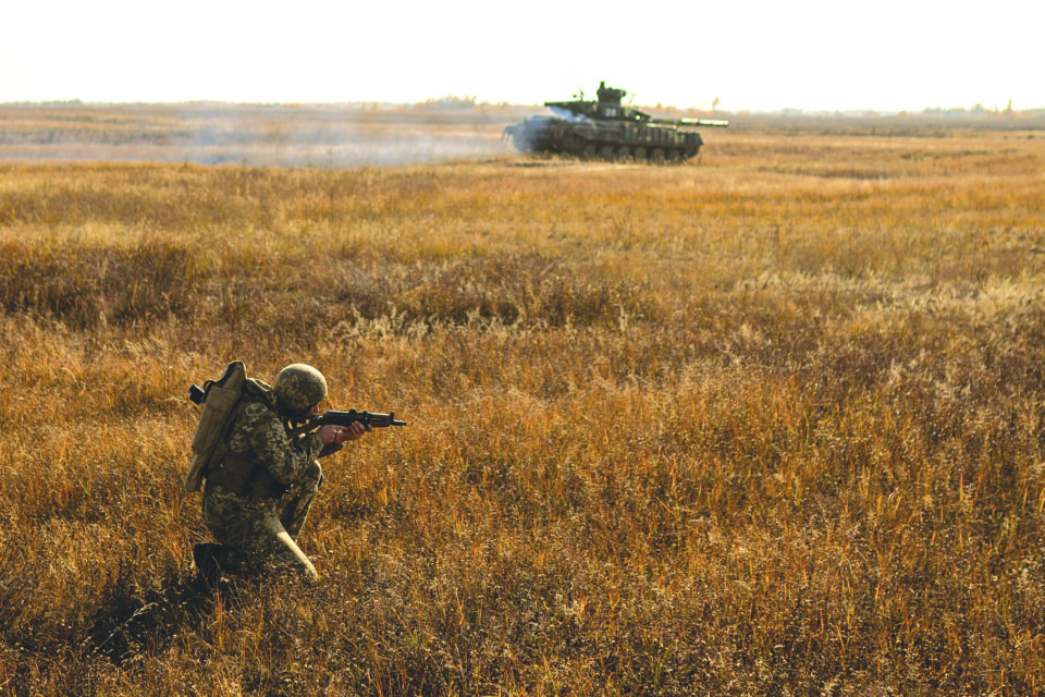 file photo: ukrainian armed forces hold drills near the border with russian annexed crimea in kherson region
