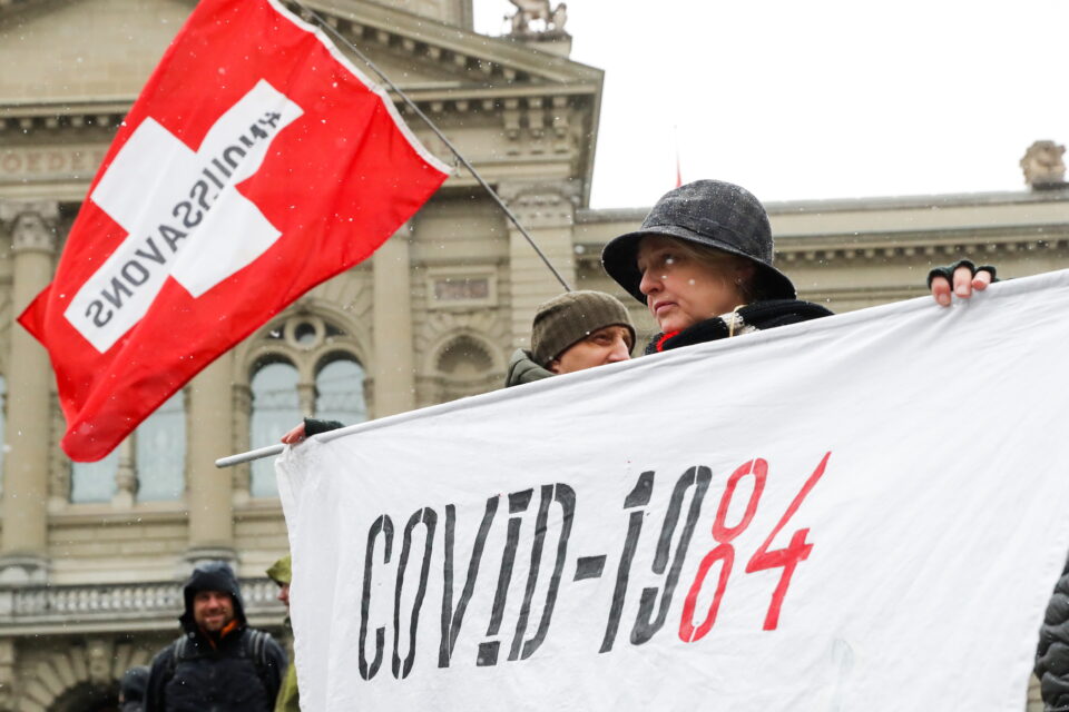 referendum about swiss covid 19 law, in bern