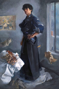 portrait of a young man wearing a kimono