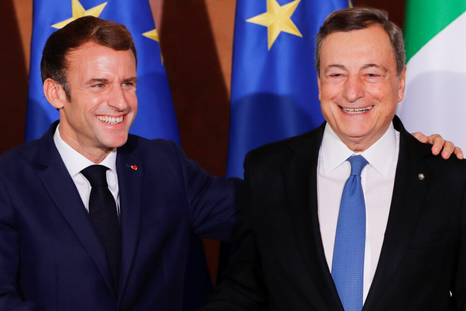 italy's pm draghi holds news conference with france's president macron, in rome