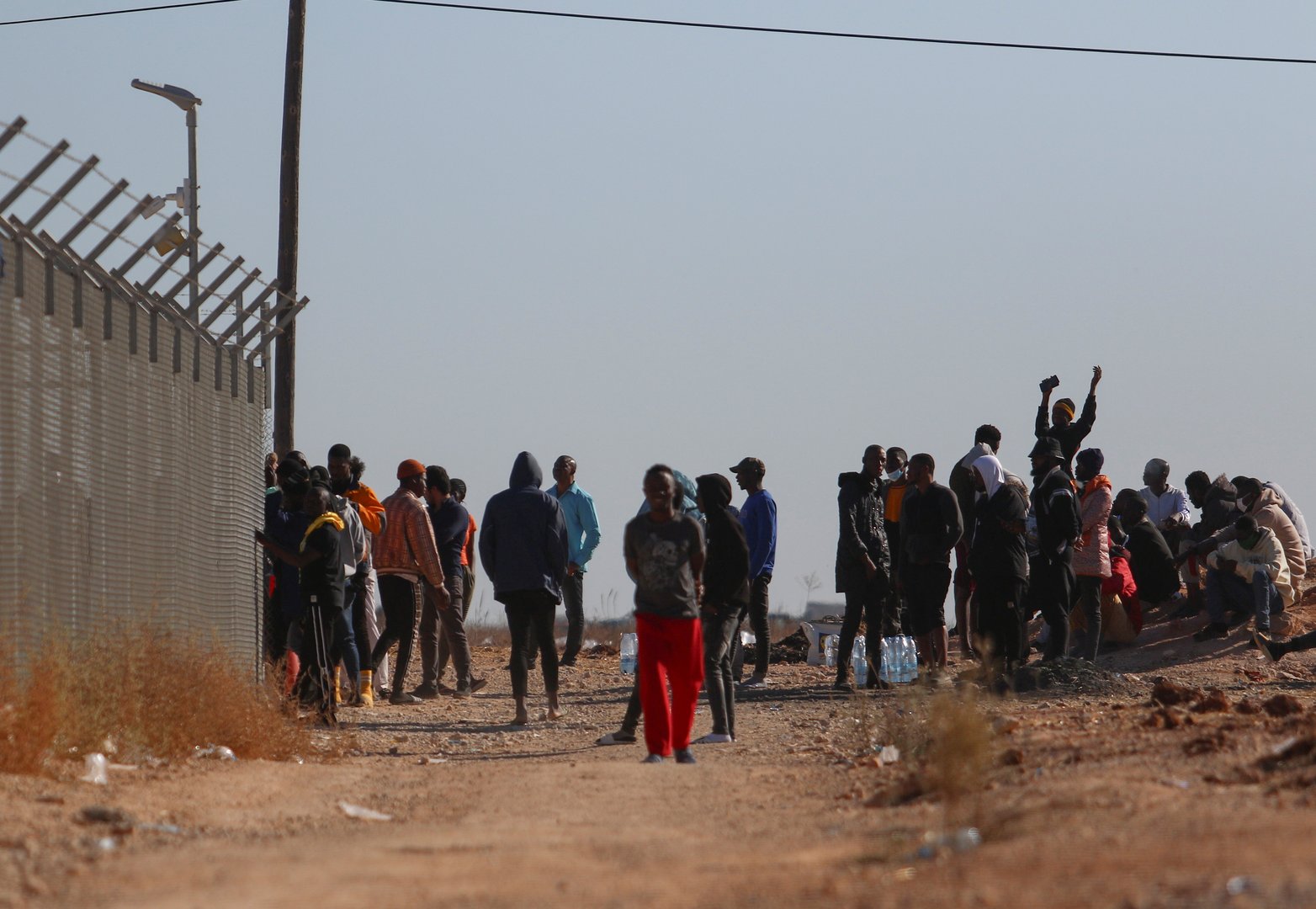 image Migrants from Pournara block highway