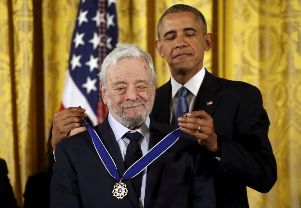 file photo: u.s. president barack obama presents the presidential medal of freedom to composer and lyricists stephen sondheim during an event in the east room of the white house in washington
