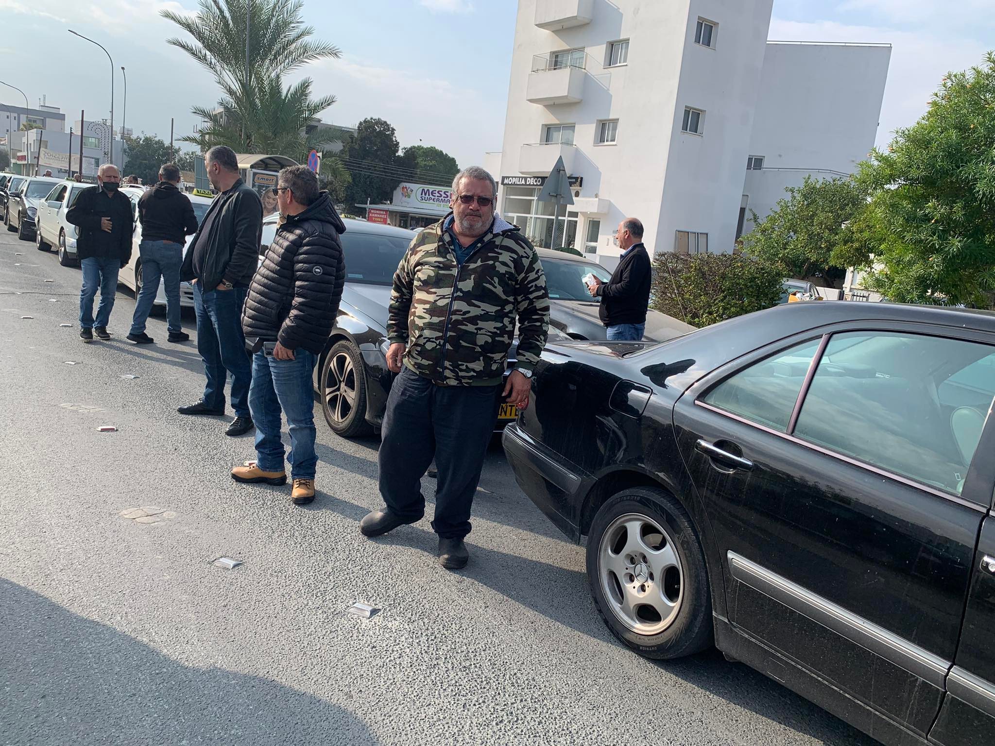 image Nicosia taxi drivers stage new protest
