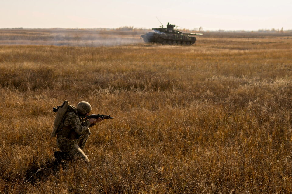 file photo: file photo: ukrainian armed forces hold drills near the border with russian annexed crimea in kherson region