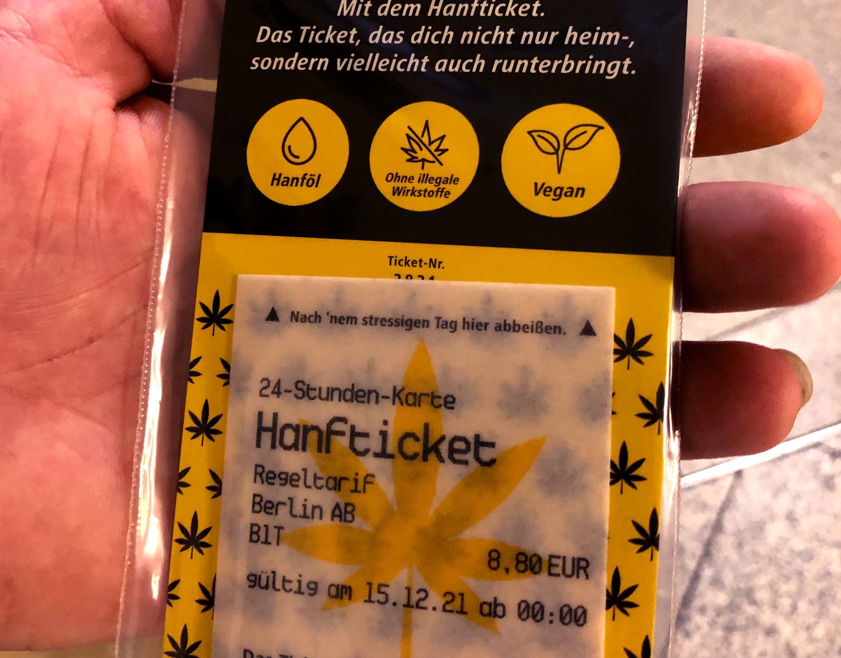 image Berlin&#8217;s public transit company promises relaxing trips with edible hemp tickets