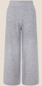 monsoon lounge wide leg knit trousers grey