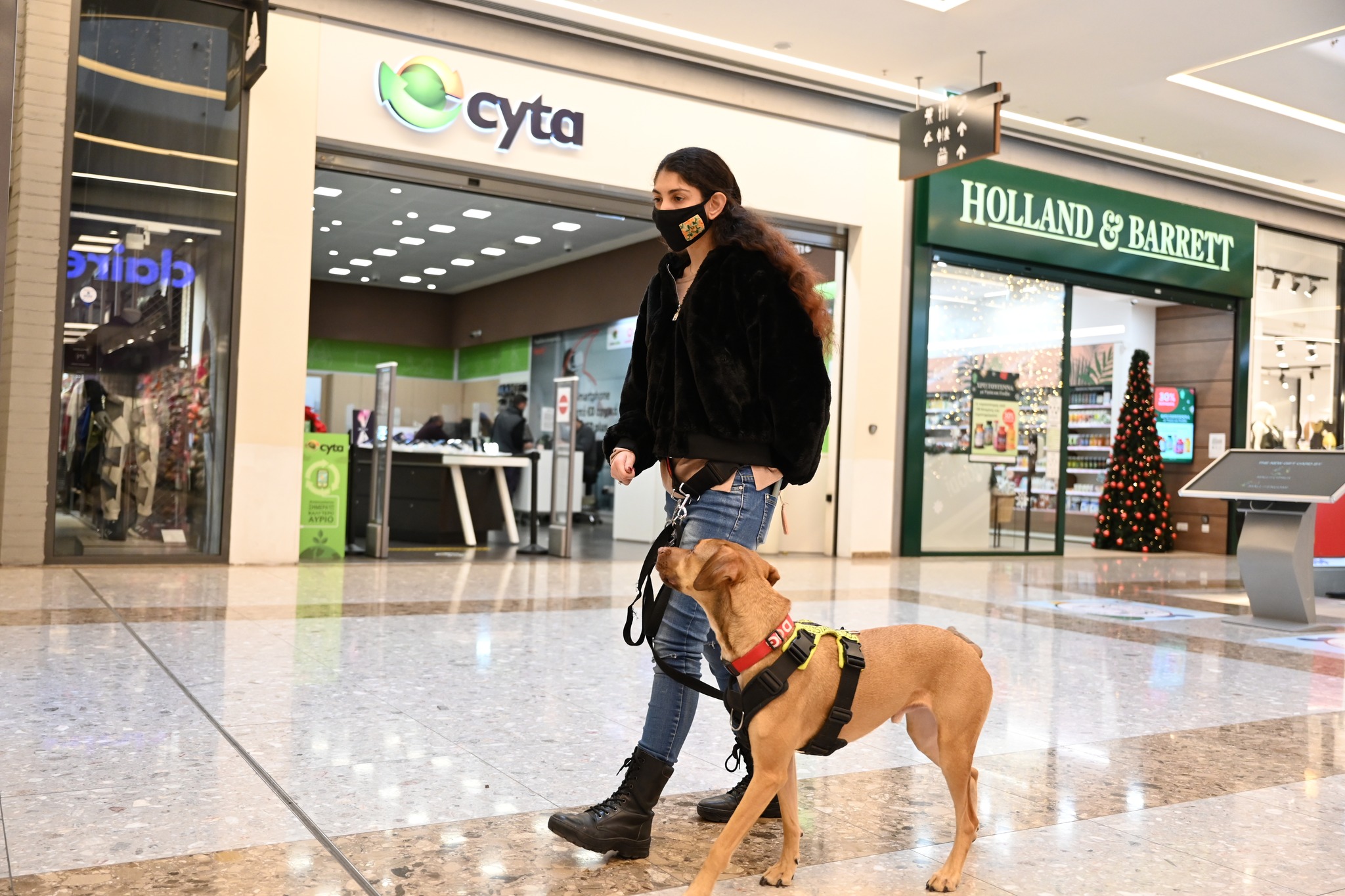 feature bejay marilena and her assistance dog joey enjoying a trip to the mall of cyprus