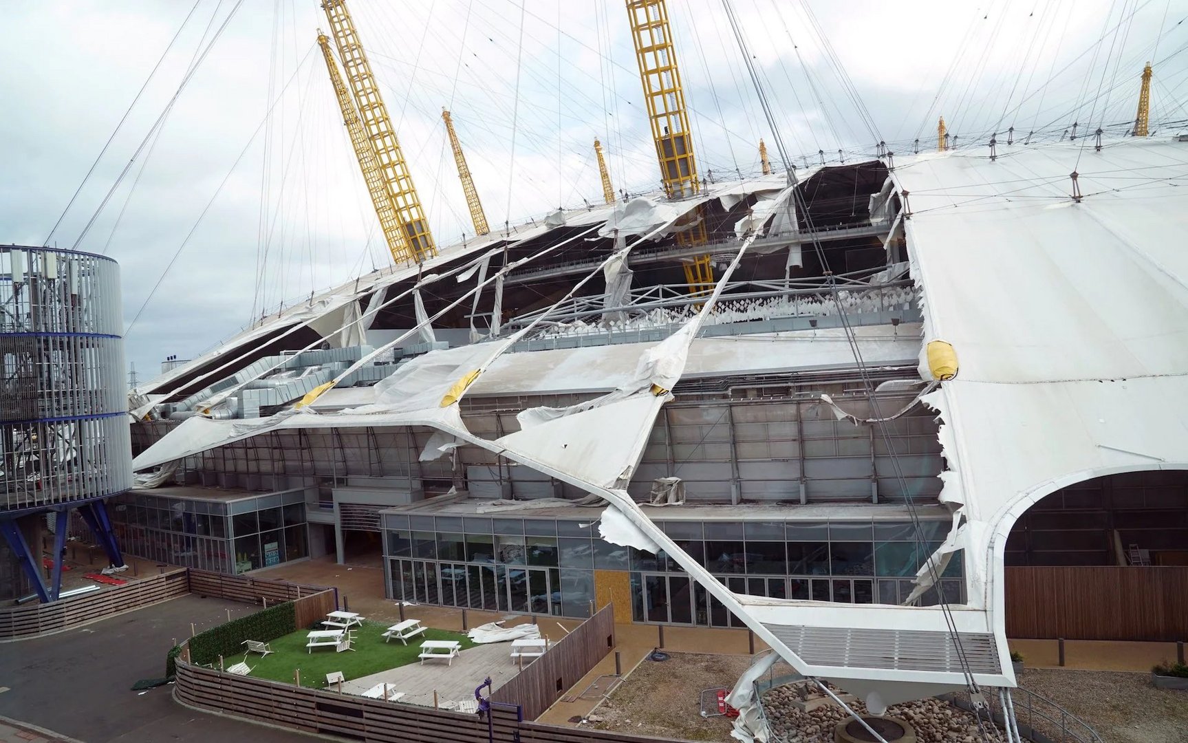image O2 arena closed for at least the weekend after Storm Eunice shreds roof