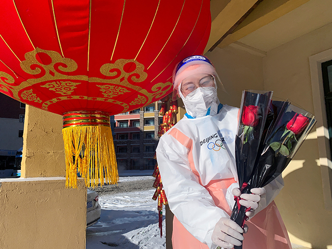 image &#8216;Closed loop&#8217; Olympians celebrate unusual Valentine&#8217;s Day