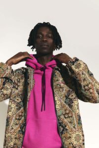 river island printed jacket and pink ri branded regular fit hoodie