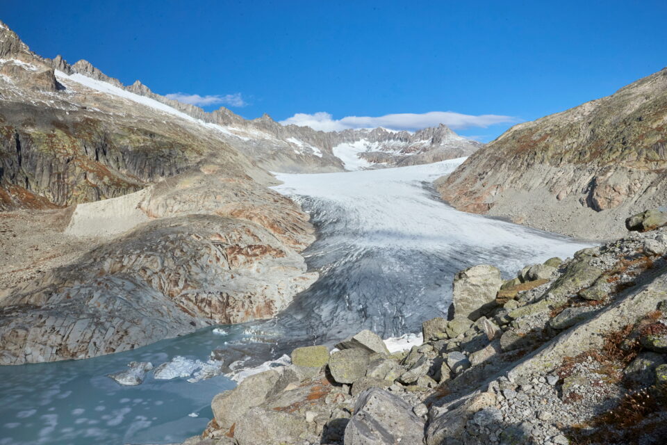 file photo: the rhone glacier and the source of the rhone river are seen on an autumn day in obergoms