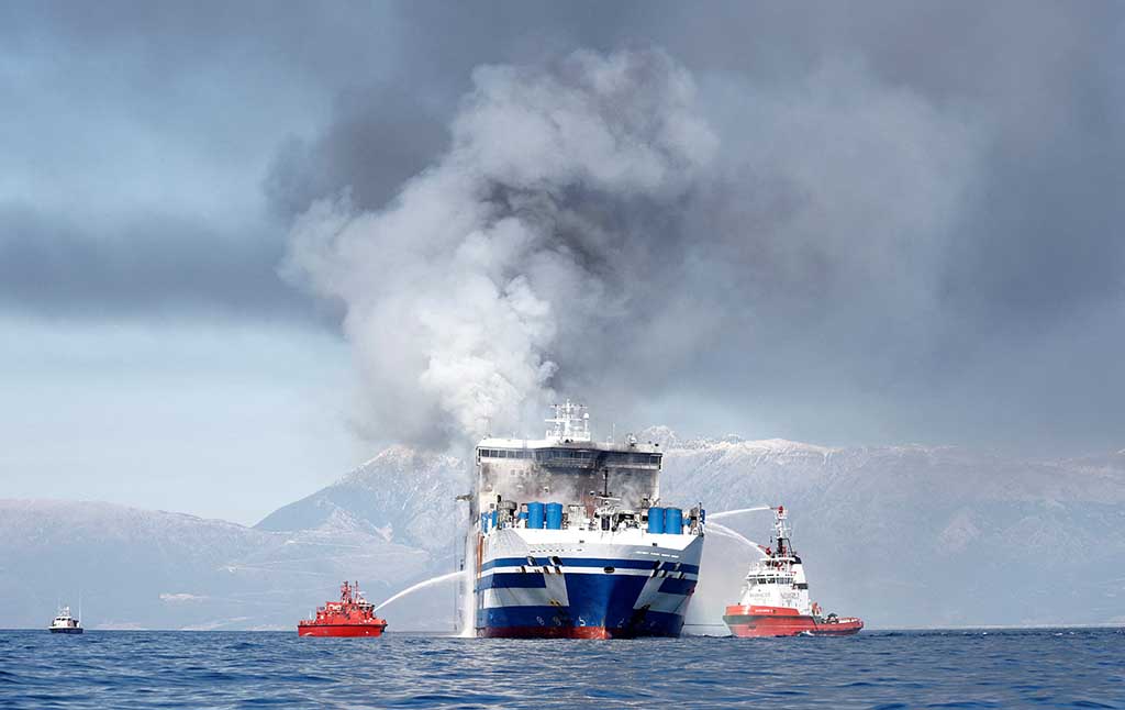 image Passenger found alive on Greece-Italy ferry after blaze, 11 still missing