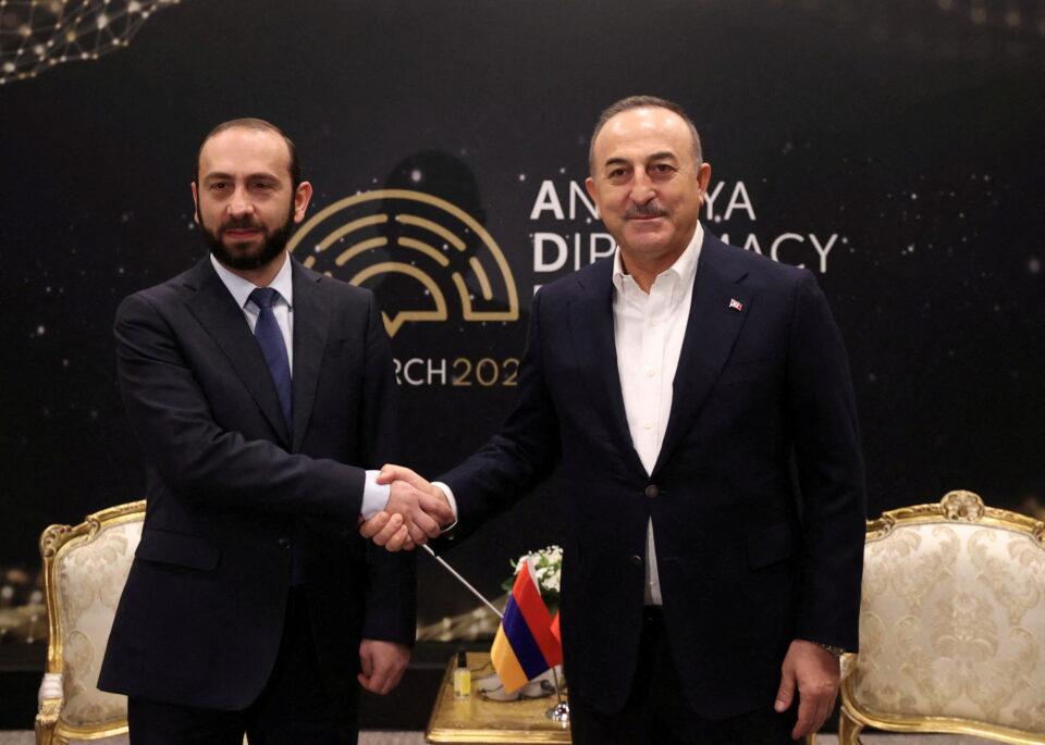 turkish foreign minister cavusoglu meets with his armenian counterpart mirzoyan in antalya