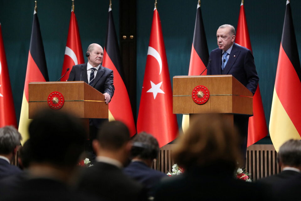turkish president erdogan meets with german chancellor scholz in ankara