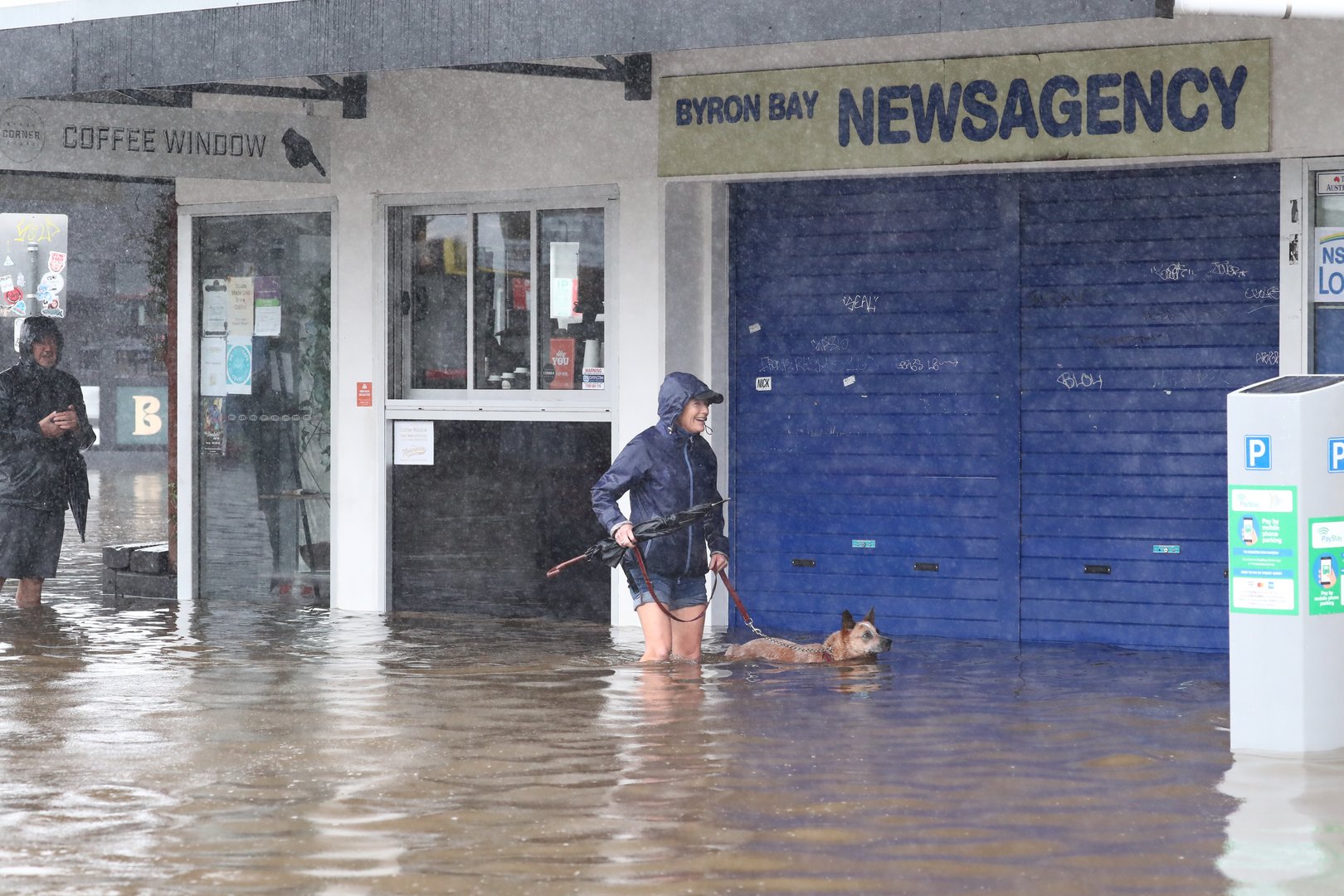 flooded scenes in byron bay, nsw, australia