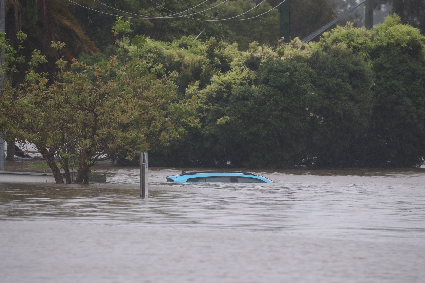 flooded scenes in lismore, nsw, australia