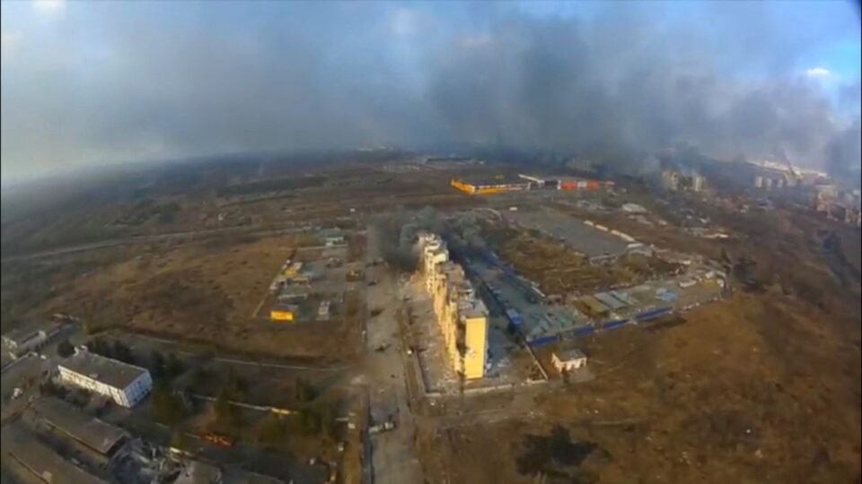 file photo: still image from drone footage shows destruction across mariupol