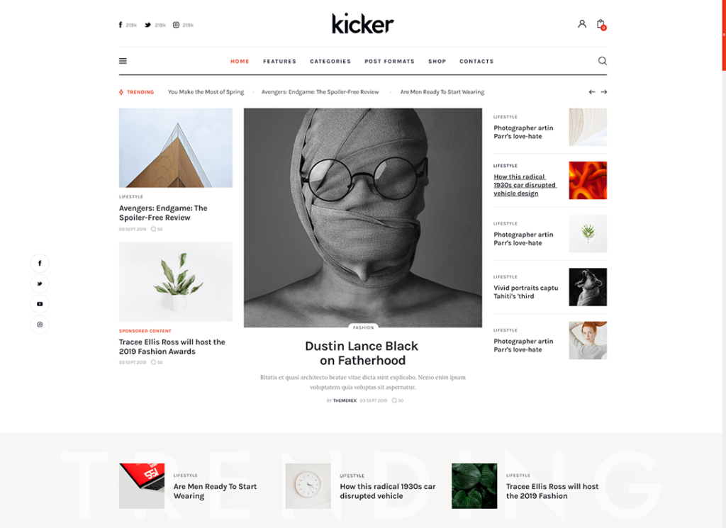 37. kicker multipurpose blog magazine wordpress theme + gutenberg