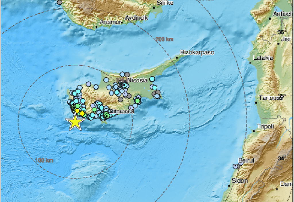 An earthquake reported off the coast of Paphos |  Cyprus Post