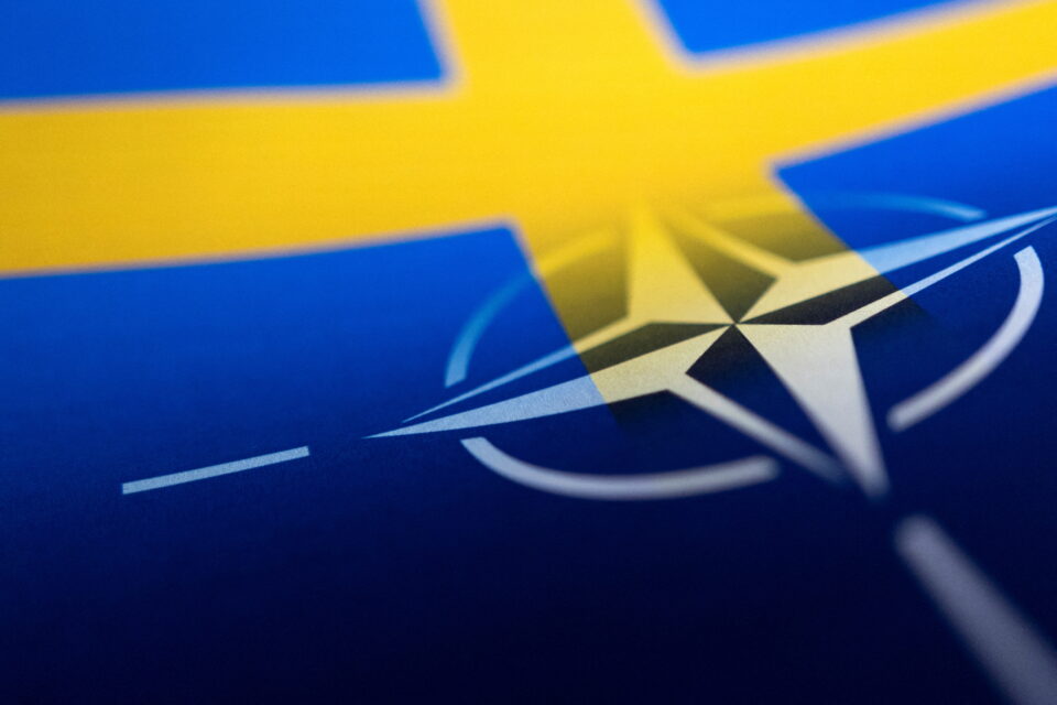 file photo: illustration shows swedish and nato flags