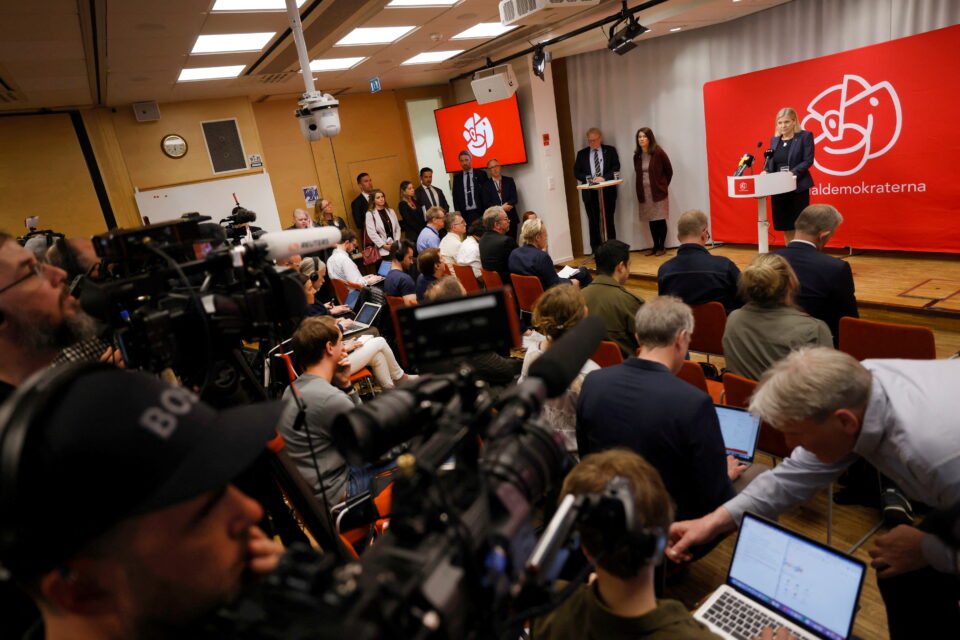 sweden's pm magdalena andersson holds a news conference, in stockholm
