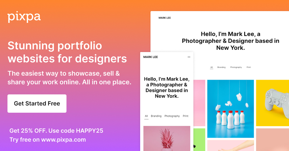 44. pixpa portfolio websites for designers