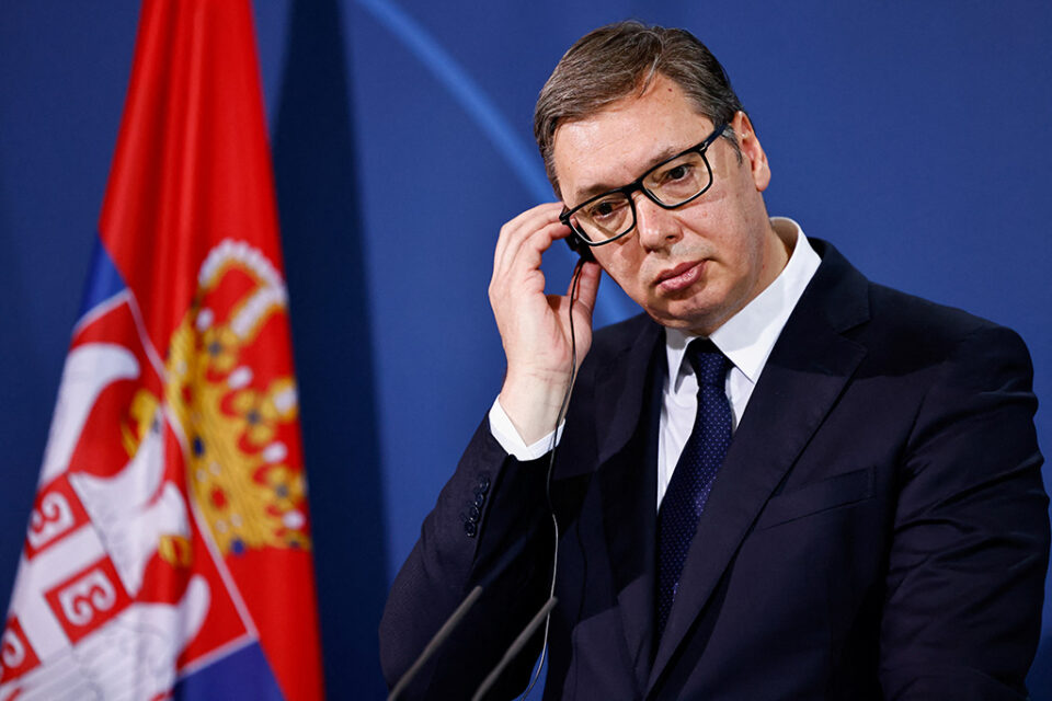german chancellor scholz and serbian president vucic hold a news conference in berlin