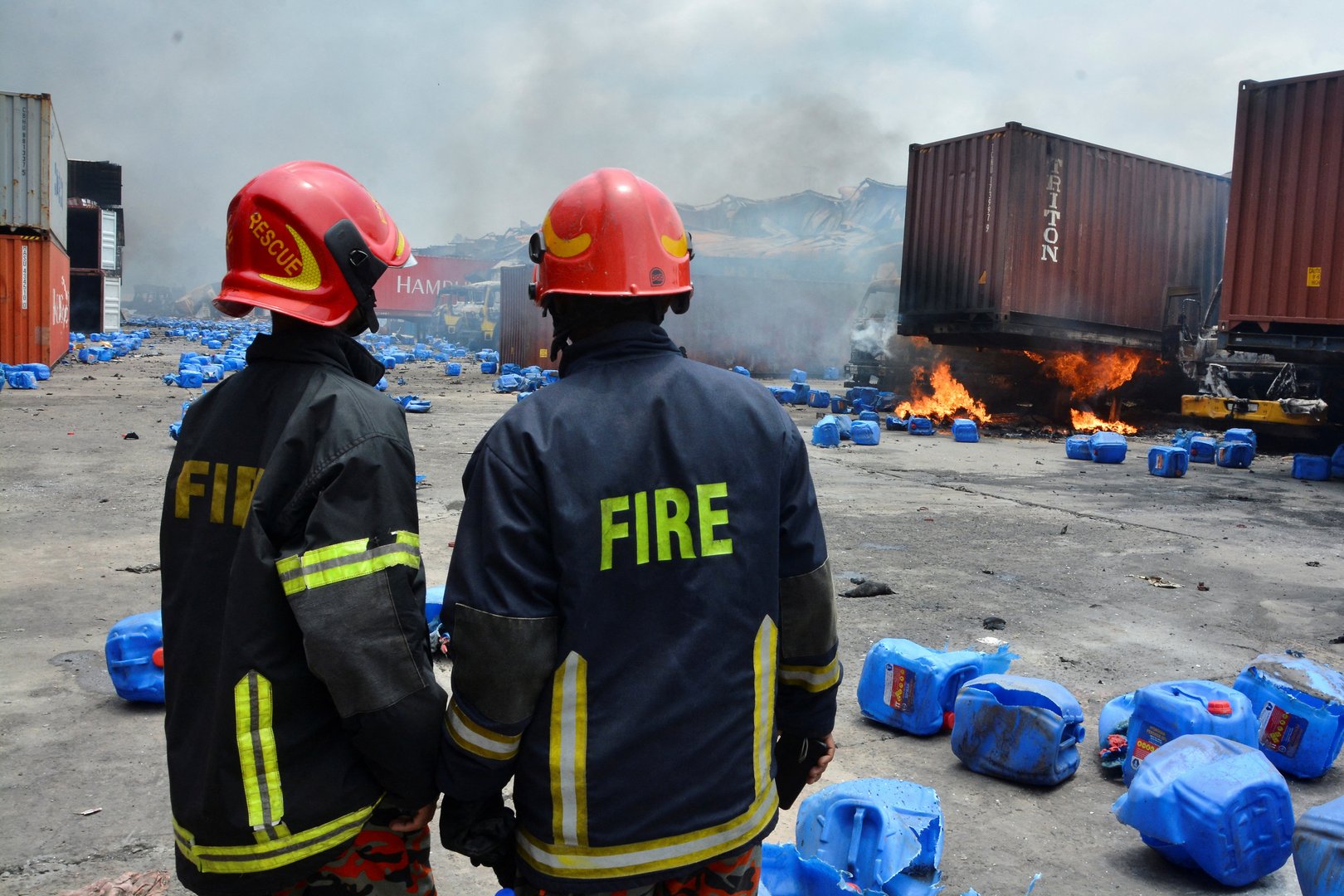 image Firefighters still working to put out deadly Bangladesh container blaze