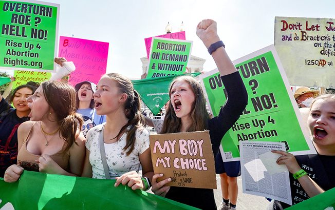file photo: demonstrators protest near the supreme court over abortion rights in washington