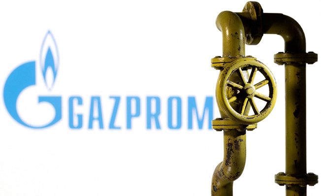 file photo: illustration shows gazprom logo and natural gas pipeline