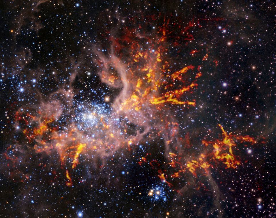 in tarantula nebula, a stunning view of stars being born