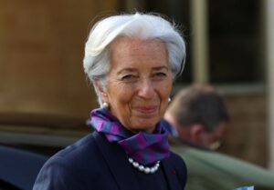 President of European Central Bank Christine Lagarde arrives for a meeting with Cypriot President Nicos Anastasiades at the Presidential Palace in Nicosia, Cyprus March 30, 2022. REUTERS/Yiannis Kourtoglou/File Photo