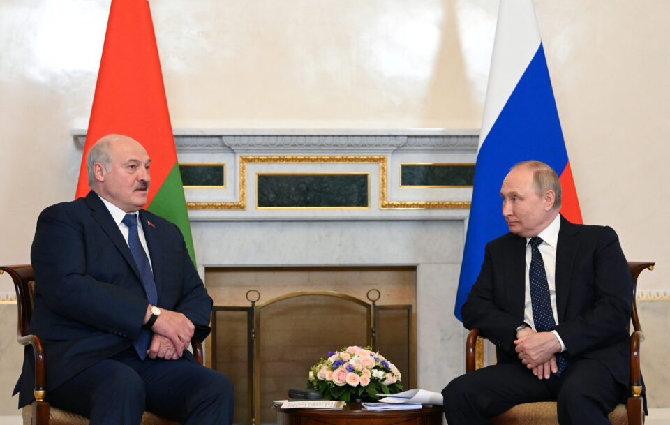 russian president putin and belarusian president lukashenko meet in st. petersburg