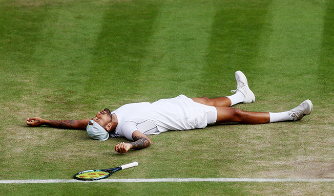 cover Kyrgios roars into Wimbledon semis after overpowering Garin