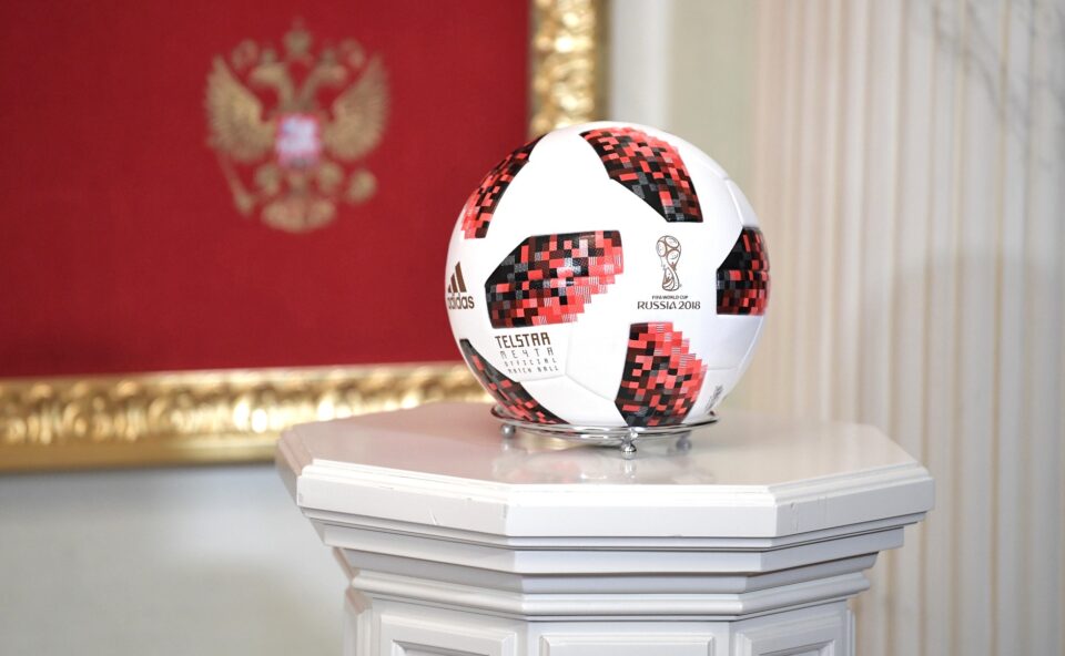 adidas telstar mechta ball on the handover ceremony of the 2022 fifa world cup host mantle