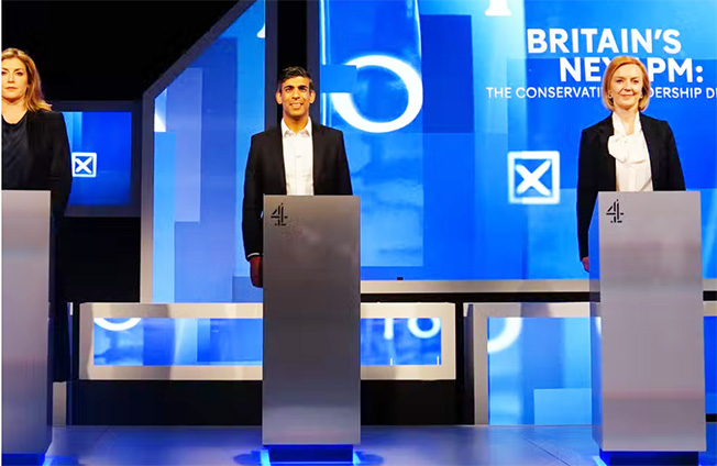 image UK&#8217;s Sunak and Truss clash over tax in leadership debate