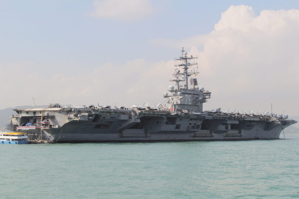 file photo: file photo: u.s. navy aircraft carrier uss ronald reagan is seen during 2018 visit to hong kong