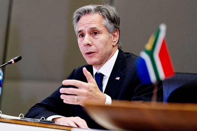 u.s. secretary of state antony blinken visits south africa