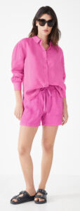 hush heather relaxed linen shirt and shorts