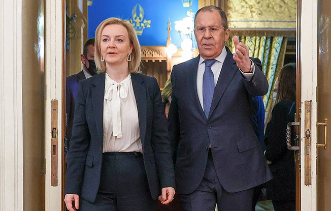 image Russia&#8217;s Lavrov calls Truss uncompromising, mocks her Macron comment