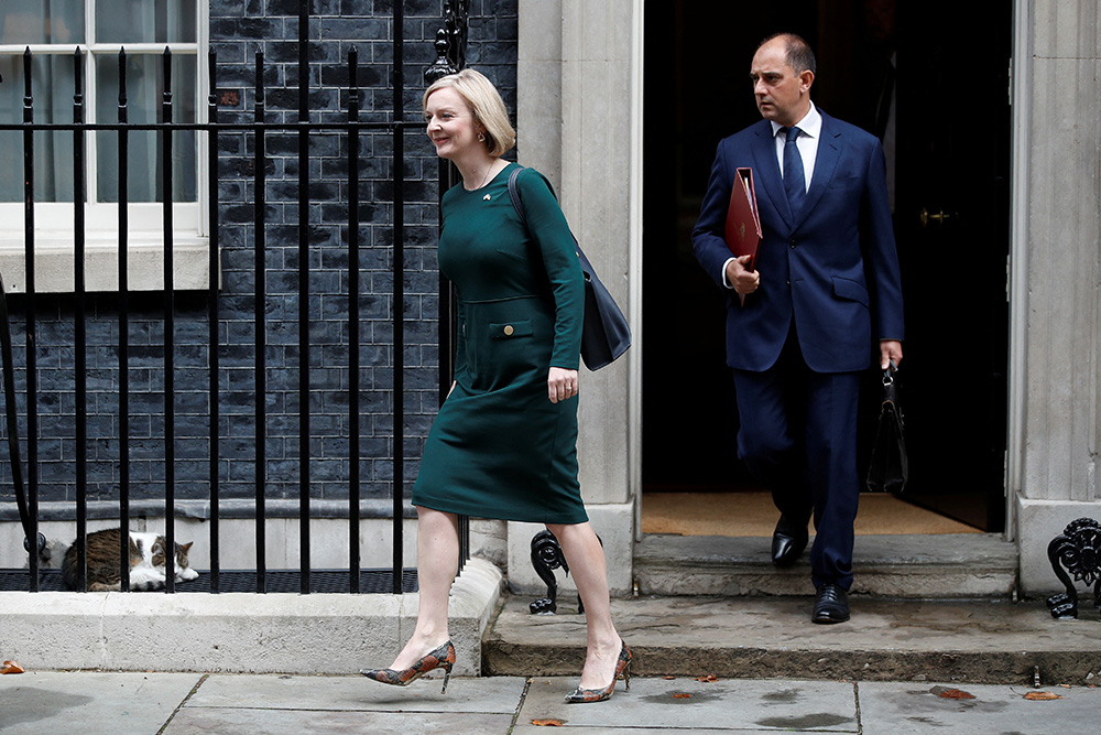 new british prime minister liz truss leaves 10 downing street, in london