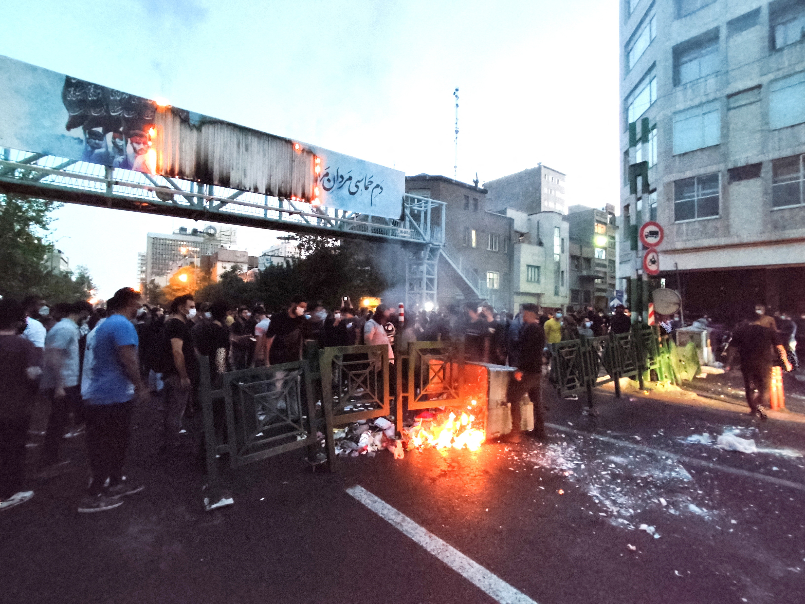 cover Iranian protesters set fire to police station as unrest over woman&#8217;s death spreads