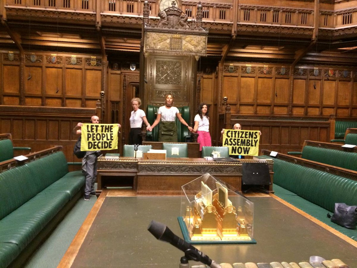 image Six arrested after Extinction Rebellion protest inside British parliament