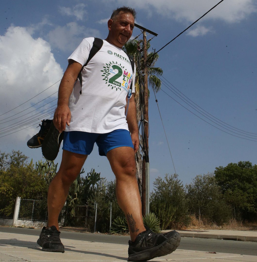 image The man currently walking across Cyprus from coast to coast