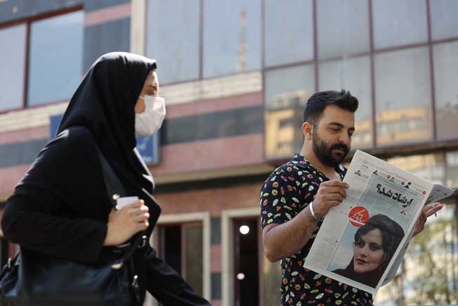 cover Iranian police deploy at universities as unrest churns on