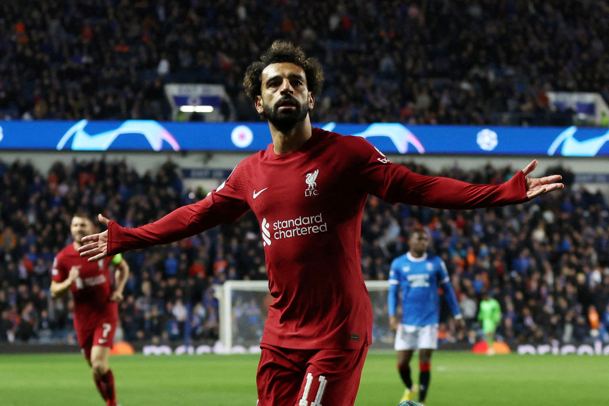 image Salah hatrick helps Liverpool thrash Ranger, Spurs edge past 10-man Frankfurt
