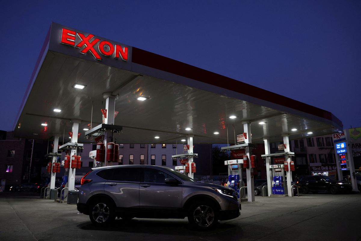 image Exxon Mobil shares surge to record intraday high