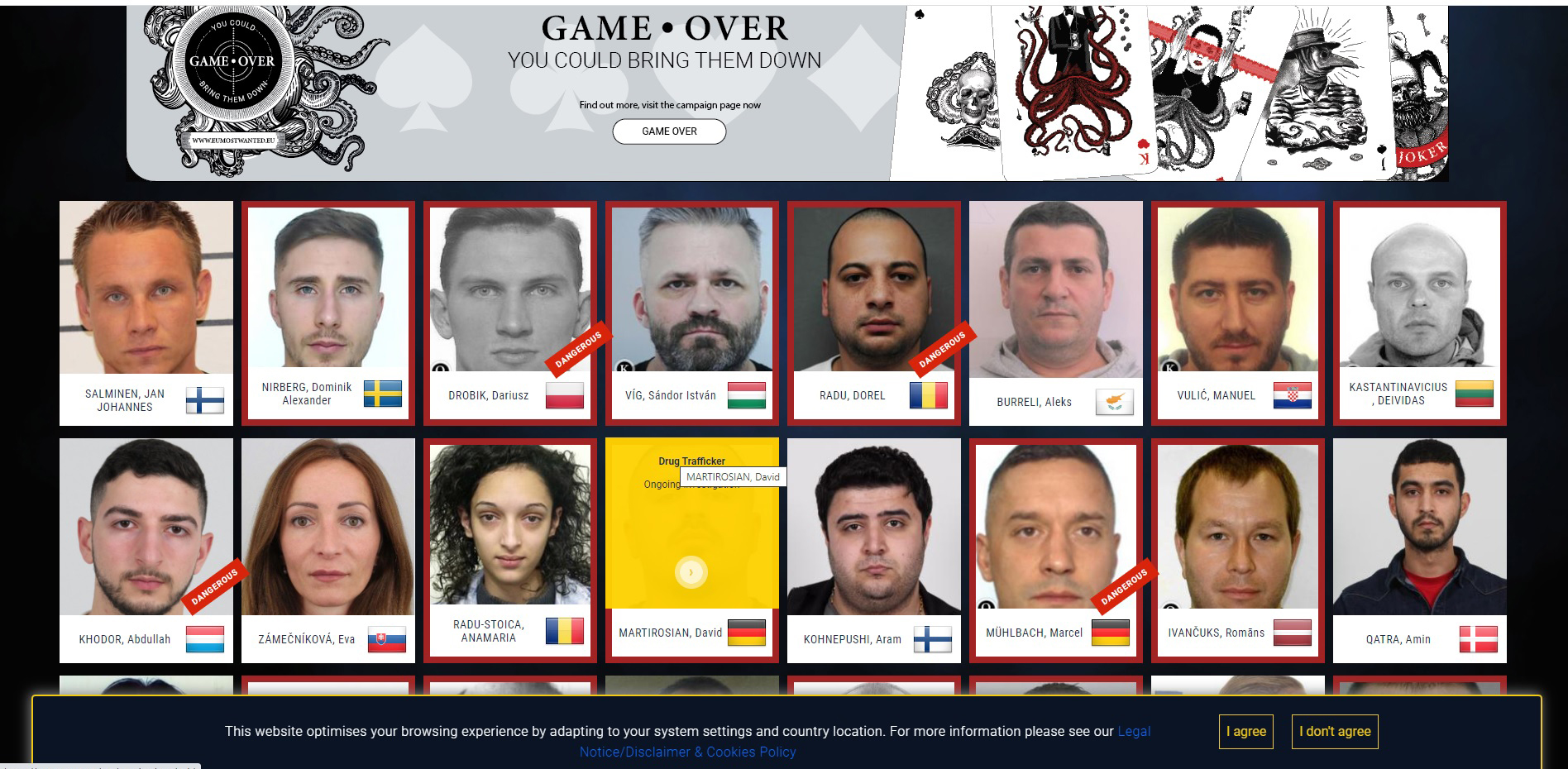 image Europol in new push to track down most wanted
