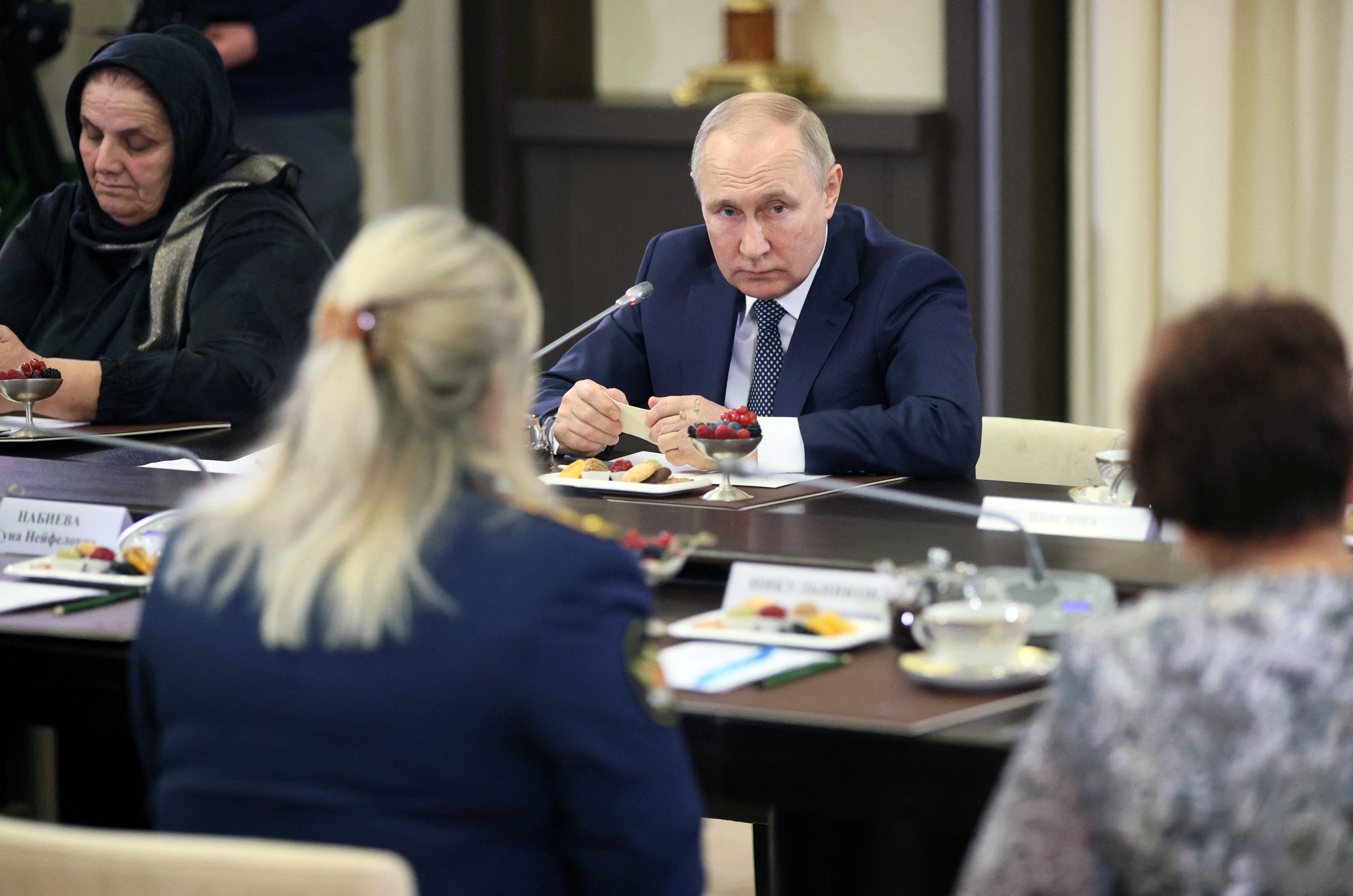 image Putin tells mothers of soldiers: &#8216;We share your pain&#8217;