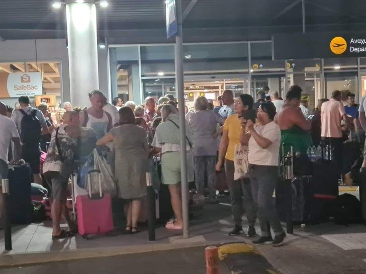 image Suitcases remain at airport following baggage handlers strike